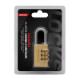 Brass Combination Padlock 28 mm with steel shackle and 3 dials (1.000 combinations)